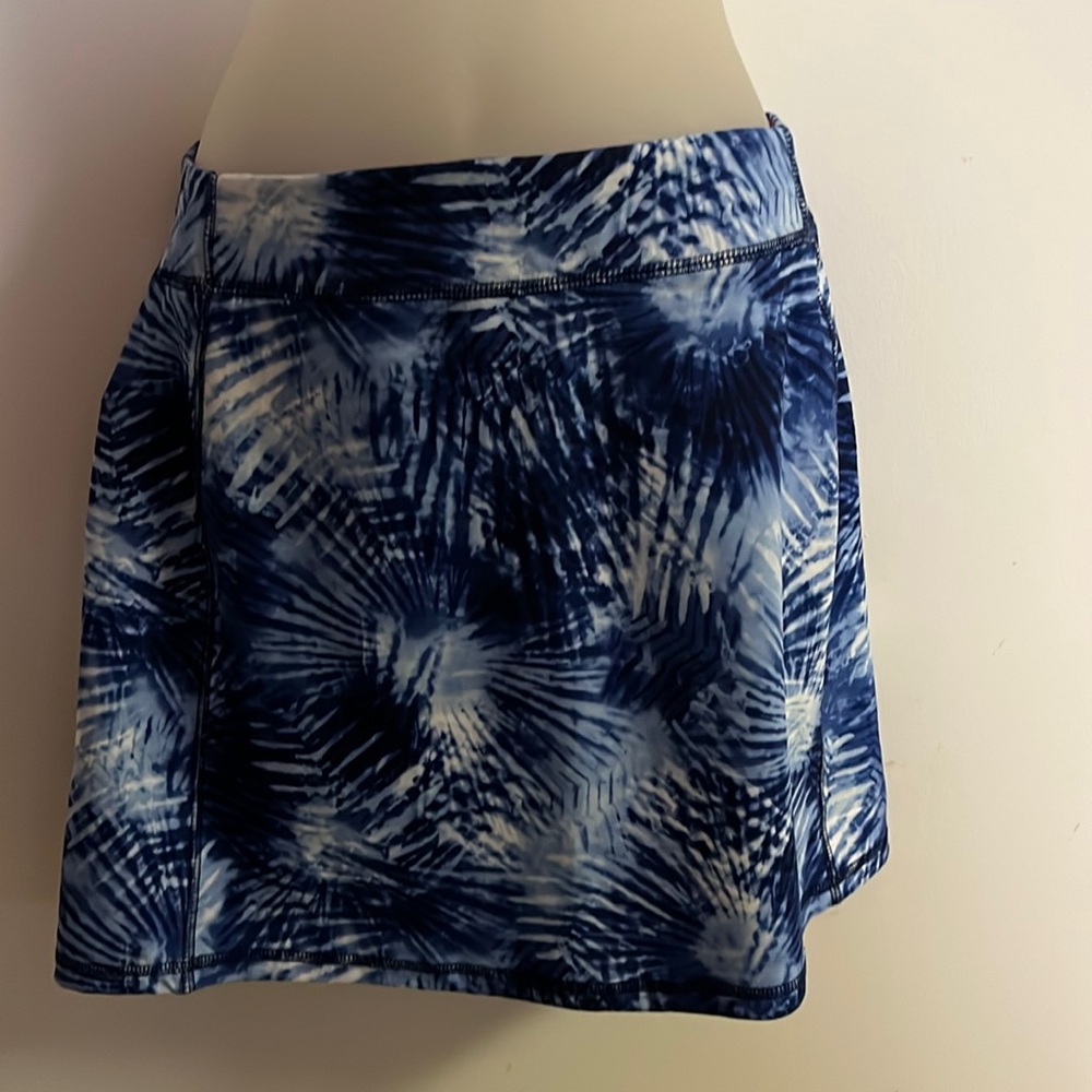 Lands' End Blue White Knit Active Tennis Skort XS